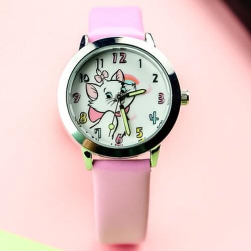 Cute Cat Cartoon Quartz Watch Kids Watches Childrens Watches Cat Pattern Watch Women Wristwatches Clock Girl Watches