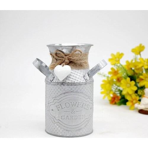 Farmhouse Decor Vase Vintage Rustic Home Decoration Jug Kitchen Vase Vase For Porch Milk Table Decor Used Iron Rustic Metal J9G7