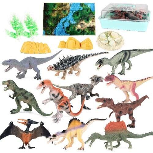 Kids Toys Jurassic Dinosaur World Simulation Animal Model Solid Tyrannosaurus Rex Pterodactyl Action Figures Collect Toys Gifts