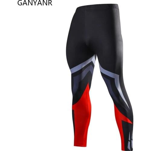 GANYANR Gym Running Tights Men Compression Pants Leggings Sportswear Fitness Sport Sexy Basketball Yoga Football Training Long
