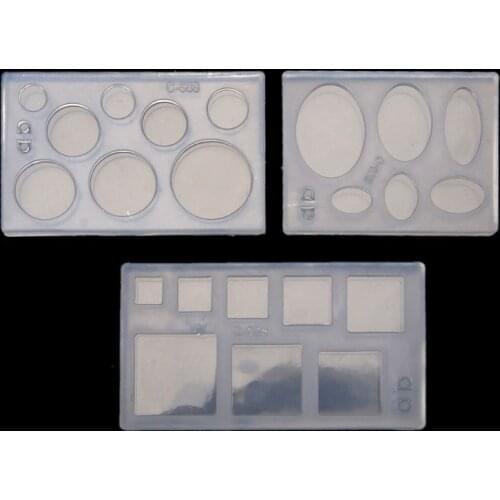 UV Resin Geometric Molds Hollow Quicksand Mold with Square Round Ellipse Mold E56C