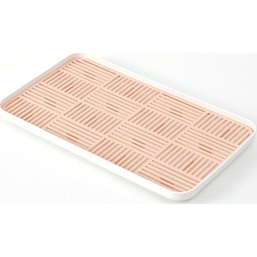 Kitchen Accessory Double Layers Cup Organizer Fruit Vegetables Bowls Shelf Easy Clean Dish Drainer Grids Design Storage Tray