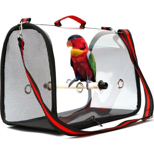 Lightweight Bird Carrier Cage Transparent Clear PVC Breathable Parrots Travel Bag