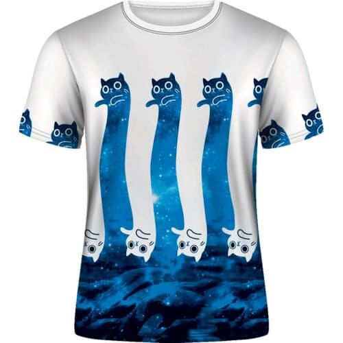 Summer 2020 new design funny animal cat T-shirt fashion men and women casual sports short sleeve T-shirt top