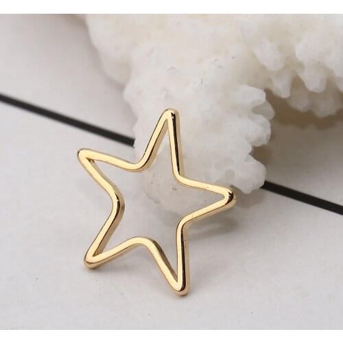 DoreenBeads Copper Connectors Hollow Pentagram Star Gold Color Filled Jewelry Accessories 14mm( 4/8") x 13mm( 4/8"), 20 PCs