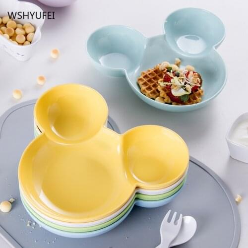 Cute cartoon mouse creative bowl set baby children tableware rice plate exquisite breakfast plate cartoon household tableware