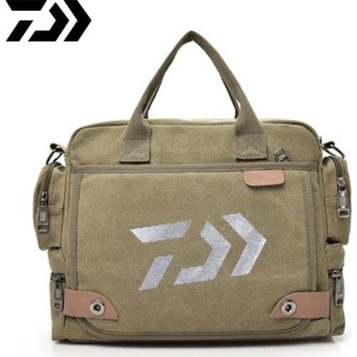 Daiwa Multi-function Canvas Men Bag Fashion Outdoor Shoulder Bag for Men Casual Crossbody Bag Briefcase Travel Fishing Bags