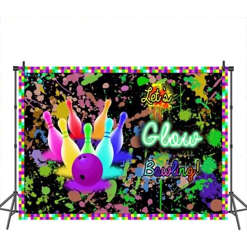 Neoback Lets Glow Photographic Background Spray Paint Style Bowling Backdrops Birthday Party Photo Studio Backgrounds