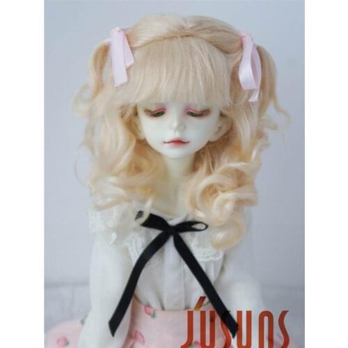JD187 1/4 1/3 MSD SD Fashion mohair doll wigs Long soft wave with 2 pony wigs size 7-8inch 8-9inch doll hair doll accessories