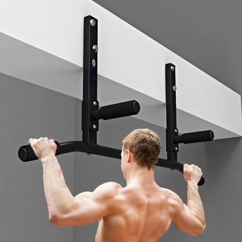 Wall-Mounted Horizontal Bar Pull Up Training Bar with Handle 300kg Indoor Exercise Workout Chin Push Up Bar Fitness Equipment