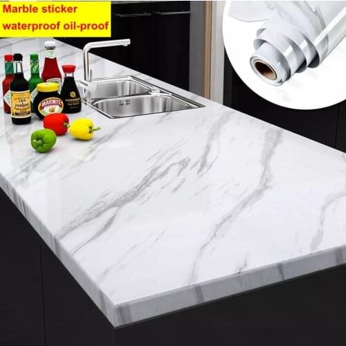 Marble Pattern Wall Sticker For Kitchen Oil and Waterproof Stickers High Temperature Resistant Marble Desktop Countertop Sticker