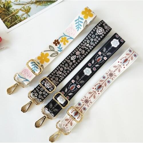Nylon Fashion Colorful Belt Bag Strap Rainbow Flower Bag Accessories Replacement Wide Straps For Shoulder Handbag Crossbody Bags