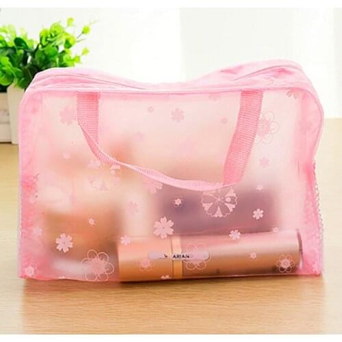 Organizer Make Up Bag Toiletry Bathing Storage Bag women waterproof Transparent Floral PVC Travel cosmetic bag