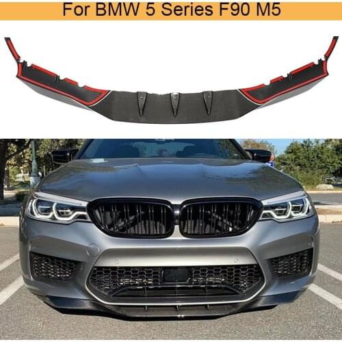Carbon Fiber Car Front Bumper Lip Spoiler Splitters For BMW 4 Series F90 M5 2018 - 2020 Front Bumper Lip Spoiler Diffuser