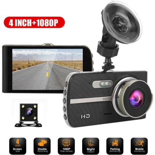 Durable Driving Recorder Dual Lens Loop Recording 4Inch 1080P HD Universal Dash Cam Car Camera Portable