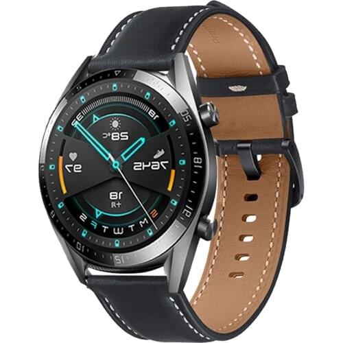 For Huawei Watch GT 2 / Pro / 2E / GT 46mm Strap Genuine Leather Band 22mm Watch Strap GT2 gt2e Bracelet Watchband Wristband