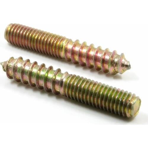 M4 M5 Hanger Bolt Wood To Metal Dowels Double Ended Furniture Fixing Self Tapping Screws Wood Thread Stud 50pcs