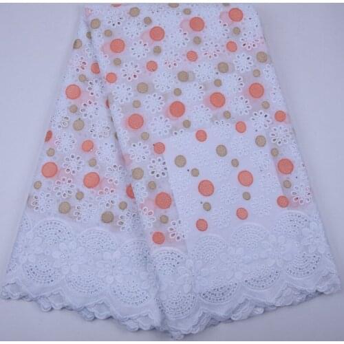 Swiss Voile Lace In Switzerland High Quality African Nigerian Swiss 100% Cotton Lace Fabric Stoned Holes For Dress Sewing S1790