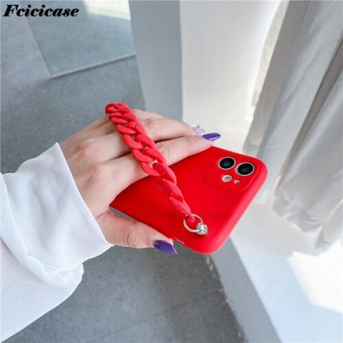 Silicone Wrist Strap Bracelet Chain Phone Case For Samsung Galaxy A32 A42 A52 A72 A02S A12 5G Colorful Matte Silicone Back Cover