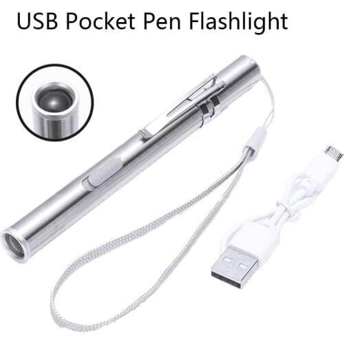 Super Bright LED Lamp USB Rechargeable Pen Flashlight Mini Pocket Torch Medical Handy Pen Light Mini Nursing Flashlight