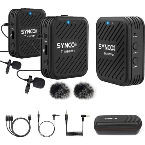 SYNCO G1 G1A1 G1A2 Microphone 2.4GHz Wireless Lavalier System for Smartphone Laptop DSLR Tablet Camcorder Recorder Vlog