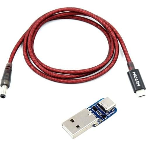 USB PD Cable 1M USB-C to DC PD Cable WITRN-PDC002 3rd Version + USB HID Upgrading Adapter Board