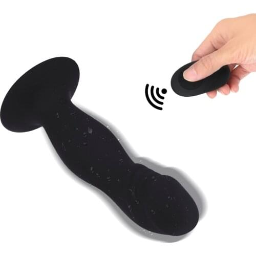 10 Speeds G-spot Prostate Massager Vibrator Dildo Anal Vibrator Suction Cup Vibrating Butt Plug Wireless Remote Control Silicone