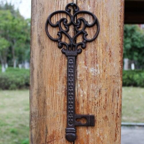 Vintage Large Cast Iron Wall Decor Key Ornament