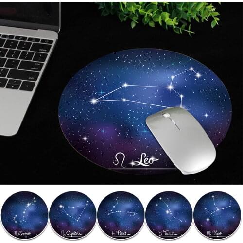 Waterproof Mousepad Non-Slip Gaming Mouse Pad 22x22 CM PU Leather Comfortable Round Mouse Pad Star Gaming Keyboard Mouse Mat