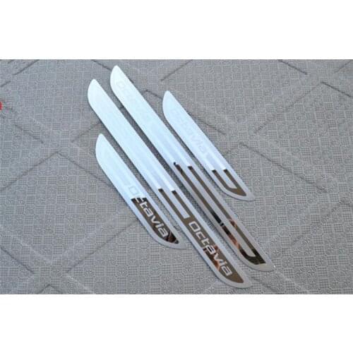 High-quality stainless steel Plate Door Sill Welcome Pedal Car Styling Accessories 4pcs/set For Skoda Octavia 2007 -2014