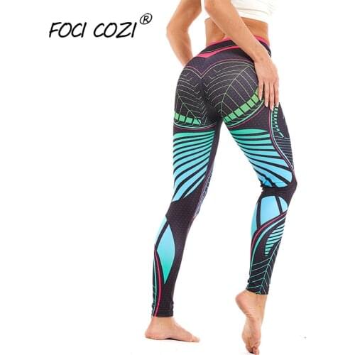 Fall 2020 Women Fashion Clothes Workout Leggings Fitness Leaves Printed Leggings High Waist Elastic Push Up GYM Pants Sports