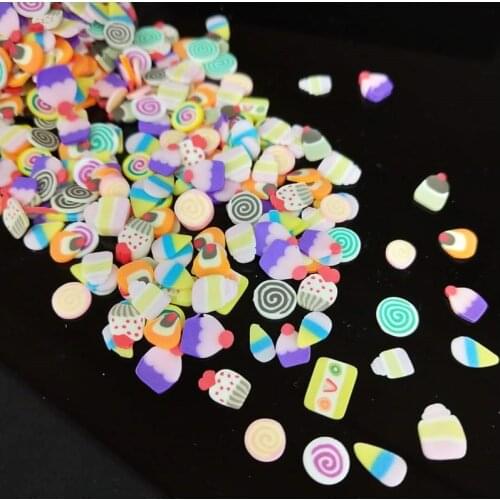 1000pcs/lot Polymer Hot Clay Sprinkles Colorful Cakes Candy Cute Dessert for DIY Crafts