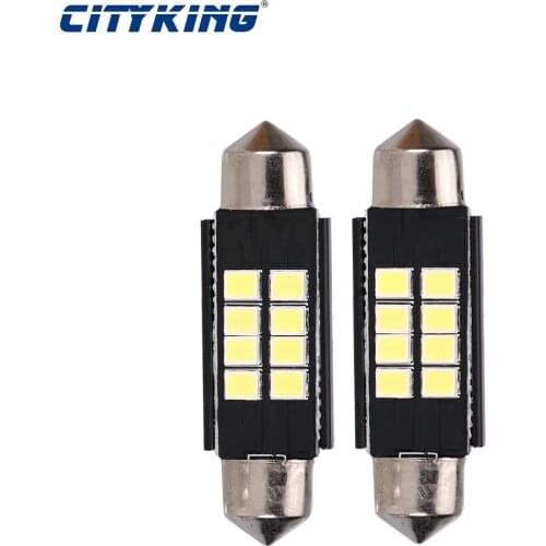 2pcs Festoon 31mm 36mm 39mm 41mm LED Bulb C5W led 8SMD Super Bright 2835 SMD No Polarity Auto Interior Dome Lamp Car Styling