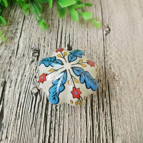 2pcs Vintage Furniture Handle Flower Ceramic Pumpkin Knobs and Handles Cupboard Drawer Kitchen Pull Knob Furniture Hardware