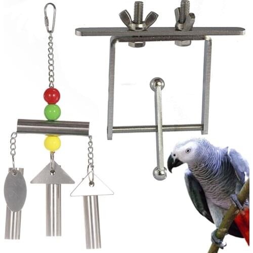 2021 Parrot Toy Stainless Steel Swing Playstand Bird Chewing Bite Toys Pet Supplies Cage Decor Bird Supplies