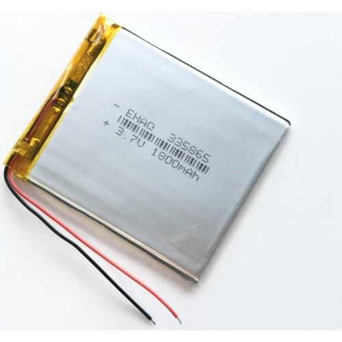 3.7V 1800mAh lipo polymer lithium rechargeable battery 335865 for GPS navigator DVD power bank Tablet PC