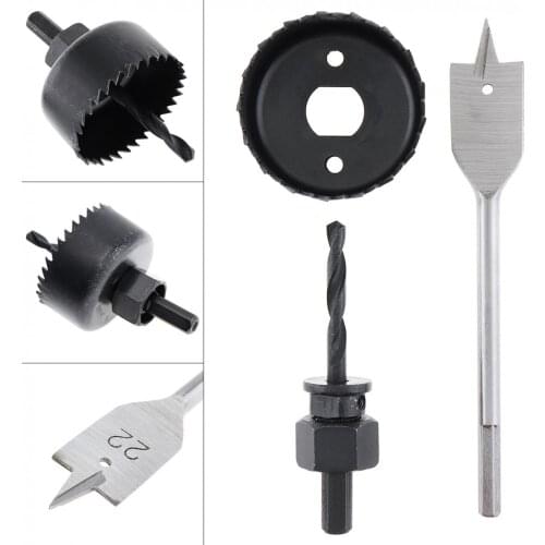3pcs/lot 54mm Woodworking Opener Hole Saw Bit Cutting Drilling Tool Set with Round Case Saw and Flat Drill for Board Wood
