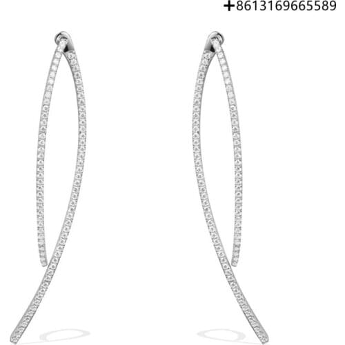 925 Sterling Silver High Quality 1:1 New Exquisite Ear Thread Ear Nail Logo Free Package Manufacturers Wholesale