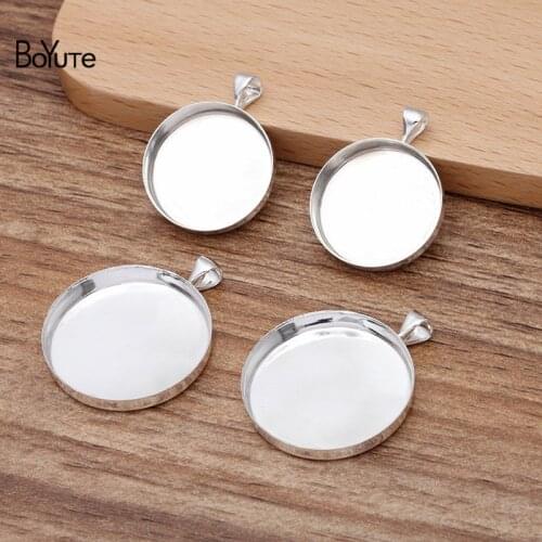 BoYuTe Custom Made (200 Pieces/Lot) Fit 20MM 25MM Cabochon Pendant Base Settings Handmade Diy Pendant Blanks Tray Bezel