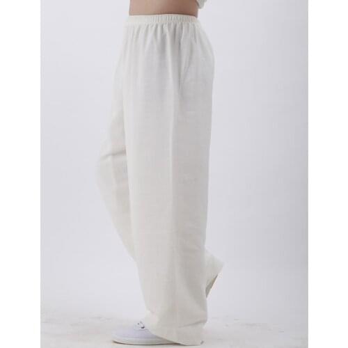 Mens Summer Bloomers Tai Chi Womens Loose Trousers Natural Cotton And Linen Breathable Martial Arts Pants