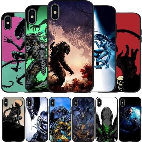 Alien vs Predator Cool black Silicone Phone Case For iPhone 12 XR XS Max 5 5S SE 2020 6 6S 7 8 PLUS X 11Pro Max 11 Cover