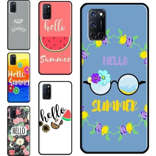 Hello Summer Flowers Case For OPPO Find X3 Pro F5 A1K A3S A5S A15 A52 A72 A83 A91 A93 A5 A9 A31 A53 2020 Cover