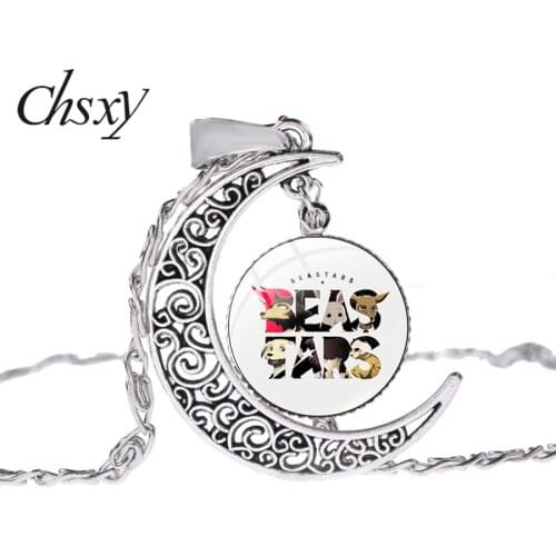 CHSXY Anime BEASTARS Necklace Art Photo Glass Moon Pendants Necklaces Long Chain Choker For Women Men Jewelry Gift Accessories