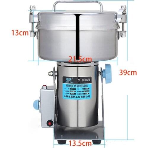 2500g Electric Grain Grinder Machine High Speed Swing Type 4100W Mill Powder Machine for Grinding Various Grains Spice Herb