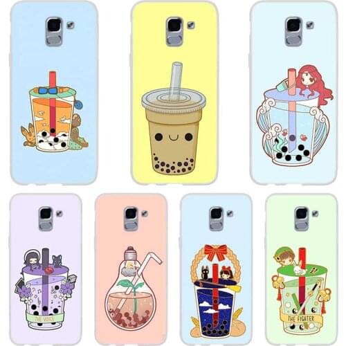 Creative cartoon milk tea Phone case For Samsung Galaxy J6 J4 J8 Plus J7 2018 J3 J5 J7 Prime Pro 2017 2016 Covers