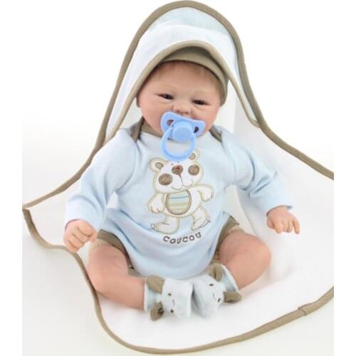 Baby gifts 18Inches 45CM Lifelike Real Soft Silicone Baby Reborn Doll Girls Boys Lovely Gifts 1/4 Newborn Babies Doll