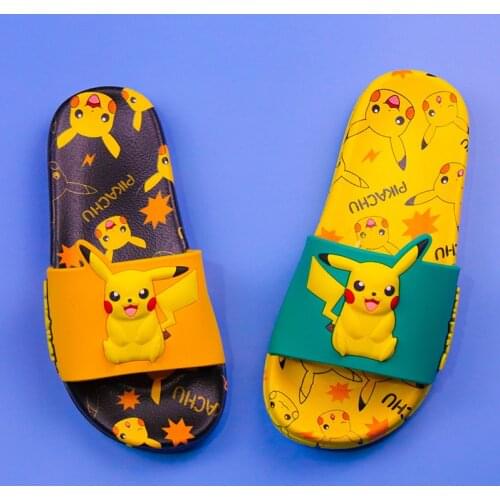 Takara Tomy Pokemon Summer Cute Flip Flops Anime Movie Cool Pikachu Surrounding Toys Unisex New Sandals Gifts for Family