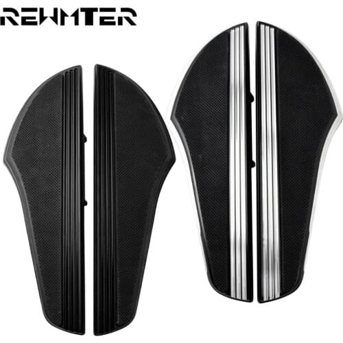 Motorcycle Footboard Floorboard CNC Foot Pegs Pedal Black/Black Chrome Aluminum Rubber For Indian 2014-2019 Models