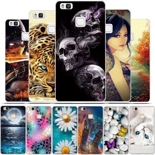 Soft TPU Case For Huawei P9 lite Case Silicon Cartoon Skull Black Frame Cover For Fundas Huawei P9 lite G9 Lite 5.2 inch Case