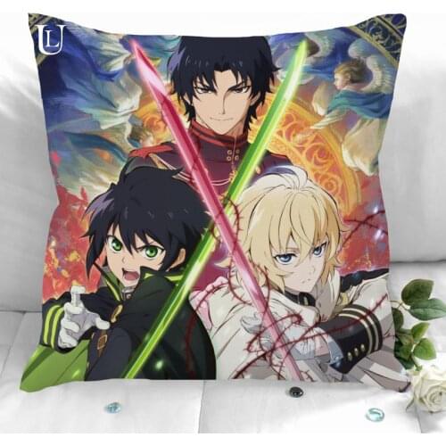 New Custom Seraph Of The End Pillowcases Printed Square Pillowcase Home Decorative Zipper Pillow Cover 35X35cm40X40cm(One Side)